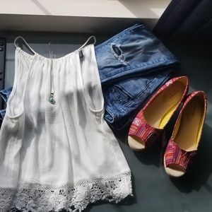 Women's ripped blue jeans extra skinny 25